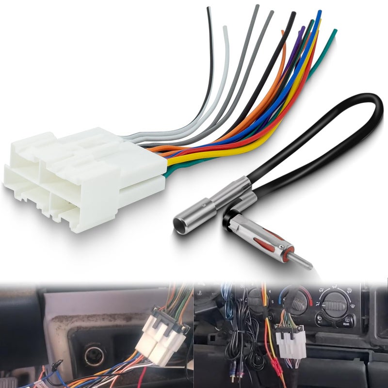 Bedalio Radio Wiring Harness with Antenna Adapter Compatible with 1989-2002 Chevy GMC Buick Cadillac Install Aftermarket Stereo Wire Cable Adapter - Image 1